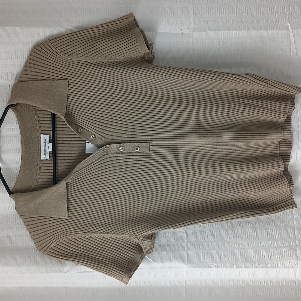 Calvin Klein Jeans Short Sleeve Polo Sweater XL
